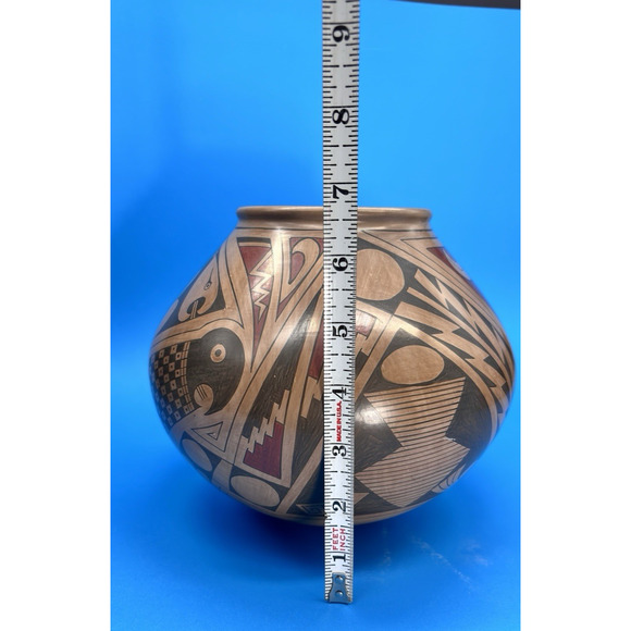 Andrea Villalba Signed Pottery MataOrtiz Polychrome HandPainted Geometric Animal - Picture 9 of 16